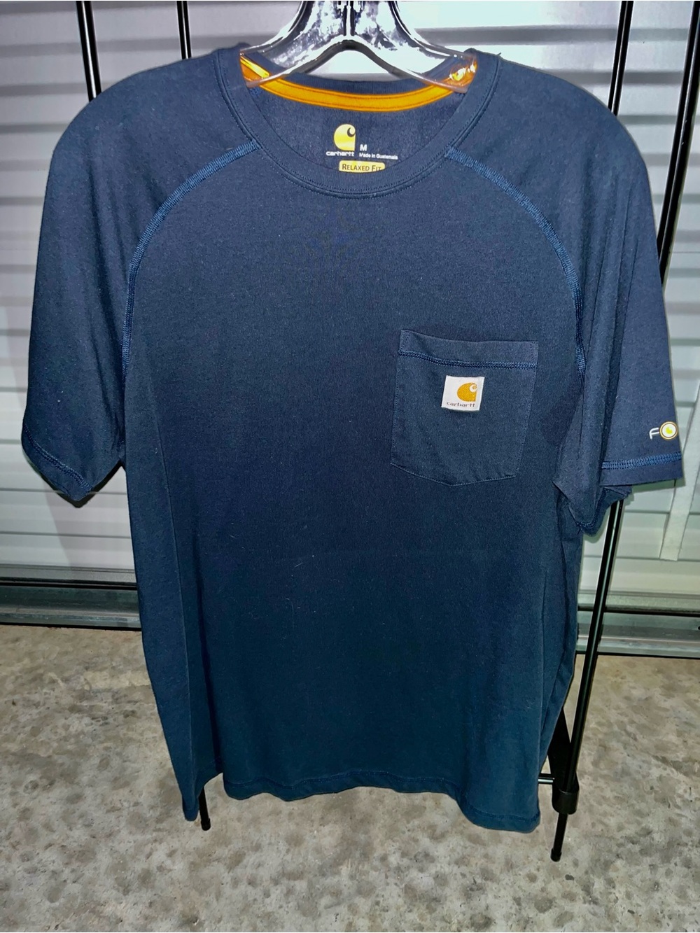 Carhartt Navy Short-Sleeve Pocket Tee with Contrast Trim
